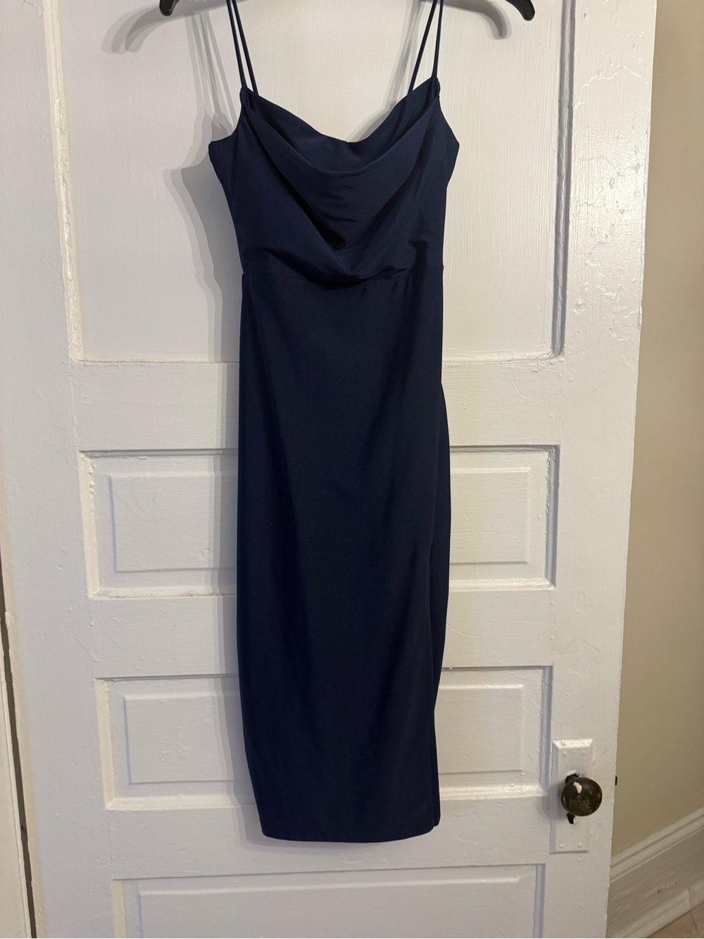 Windsor Navy Cowl Neck Midi Dress